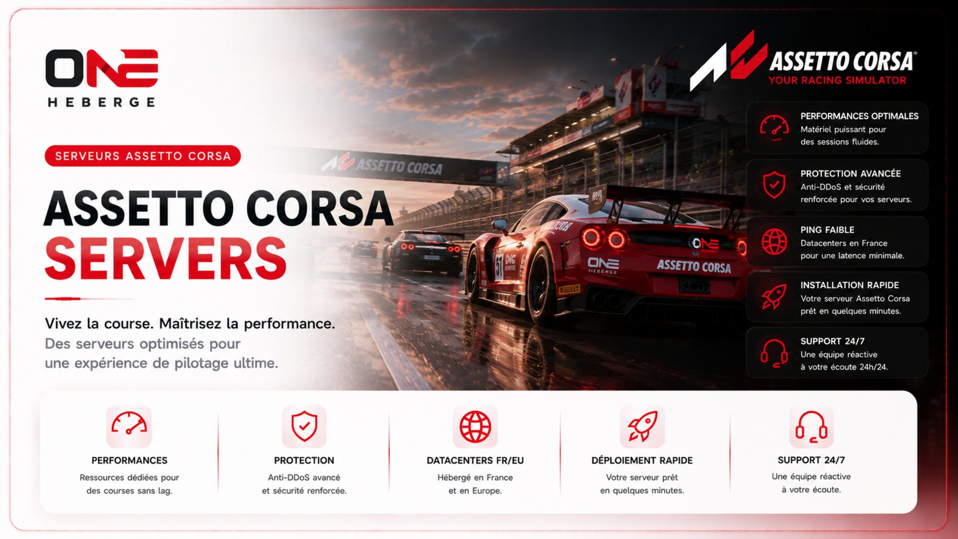 Hebergement Assetto-corsa OneHeberge