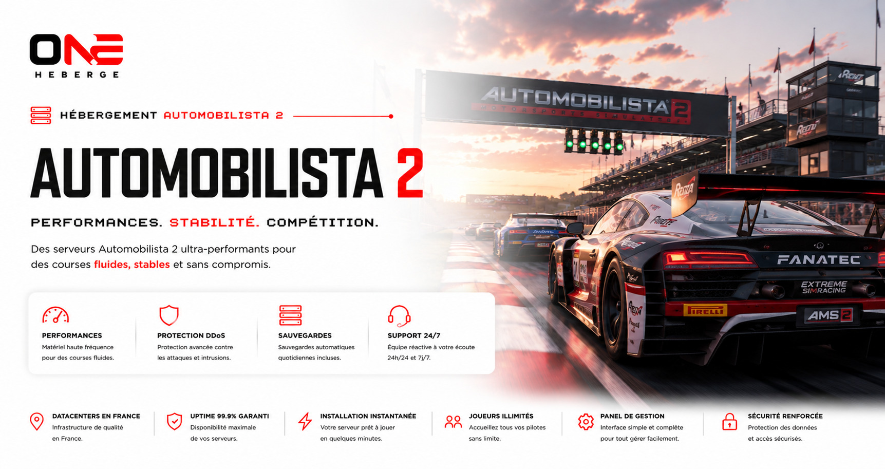 Hebergement Automobilista 2 OneHeberge